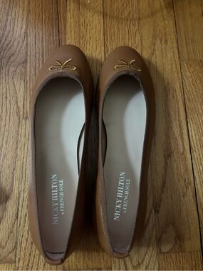 Nicky Hilton x French Sole Brown Leather Ballet Flats Size 8.5